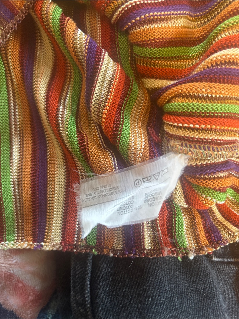 vintage Missoni Multicolor Striped V-Neck Button Front Top - Picture 7 of 7
